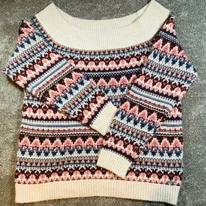 Abercrombie & Fitch Off shoulder Winter Sweater Cream Size XL